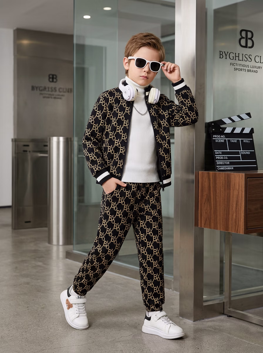 Active Wear AI virtual try-on — Gym Track Pant T-Shirt Activewear Kids Track fashion model photoshoot by VERA Fashion AI