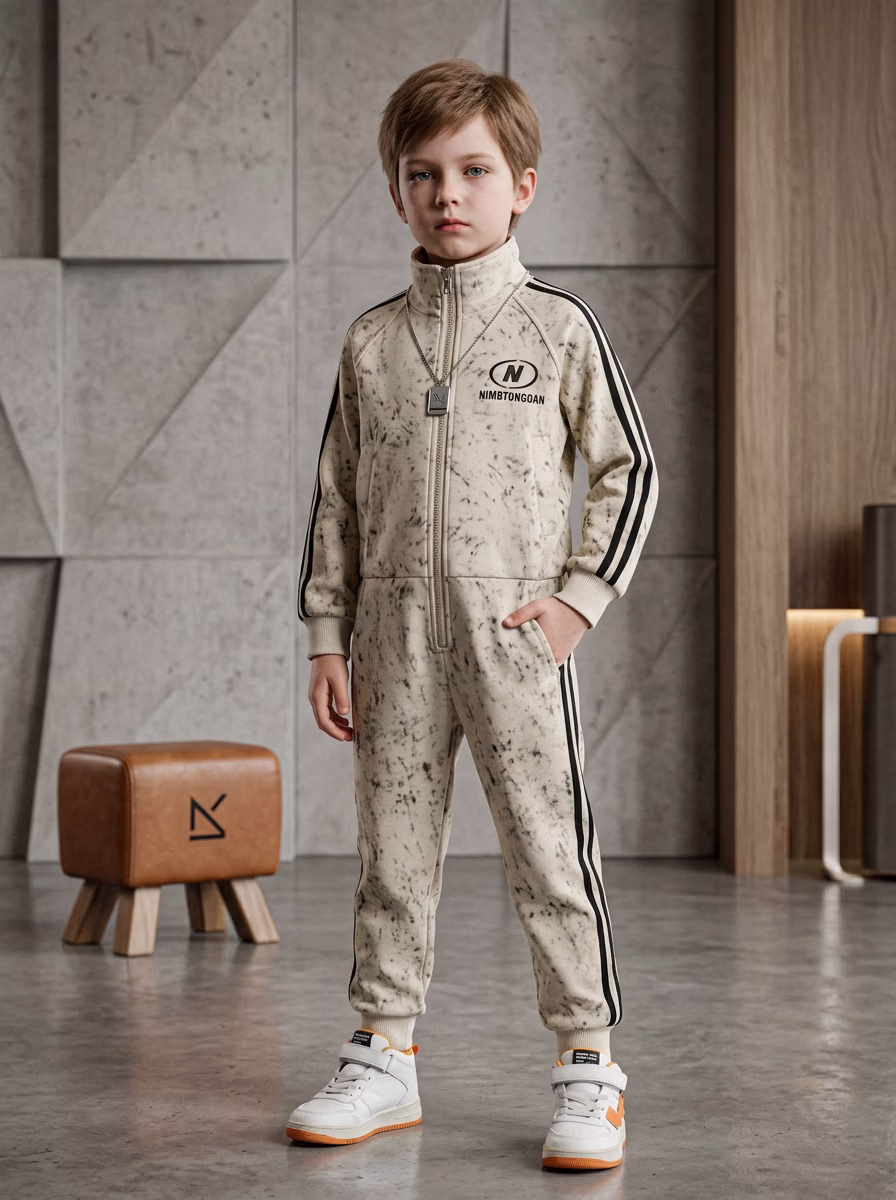 Active Wear AI virtual try-on — Gym Track Pant T-Shirt Activewear Kids Track fashion model photoshoot by VERA Fashion AI