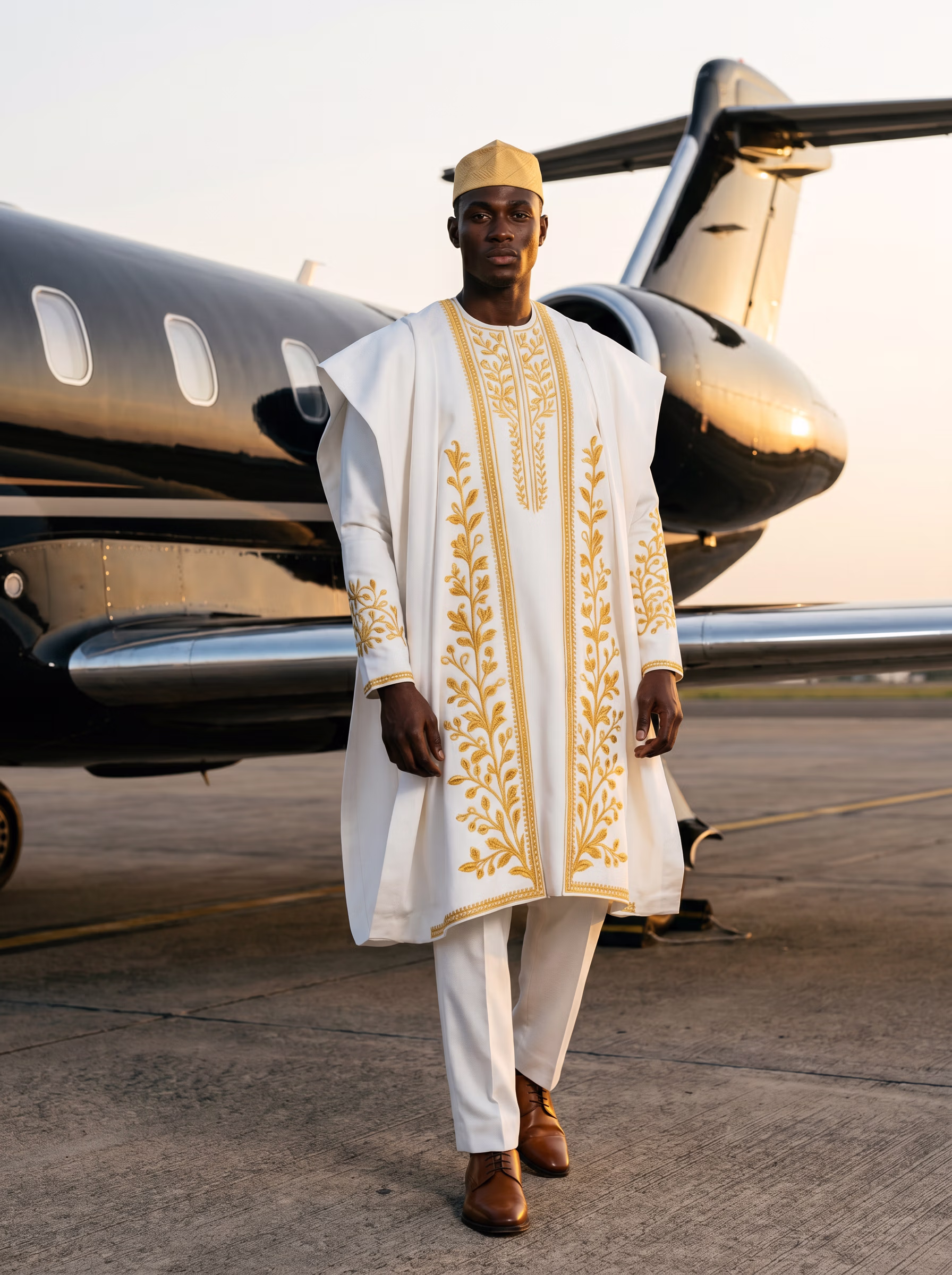 African Ethnic and Traditional Wear AI virtual try-on — African Traditional Ethnic Agbada Man fashion model photoshoot by VERA Fashion AI
