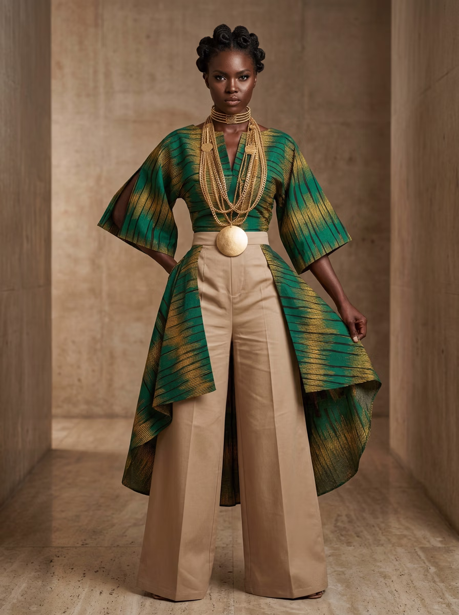 African Ethnic and Traditional Wear AI virtual try-on — African Womens Ankara Outfits fashion model photoshoot by VERA Fashion AI