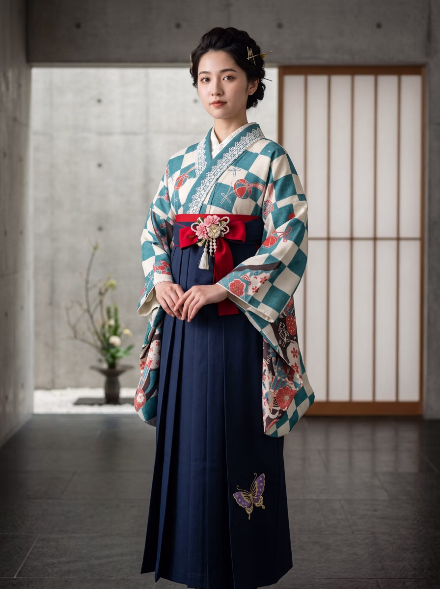 East Asian Hakama 袴 AI virtual try-on — Hakama 袴 fashion model photoshoot by VERA Fashion AI