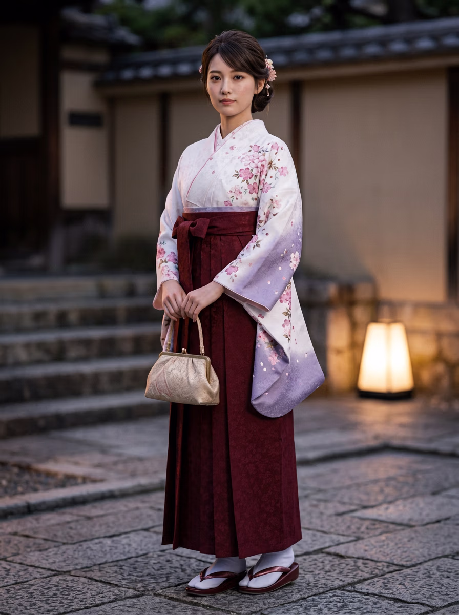 East Asian Hakama 袴 AI virtual try-on — Hakama 袴 fashion model photoshoot by VERA Fashion AI