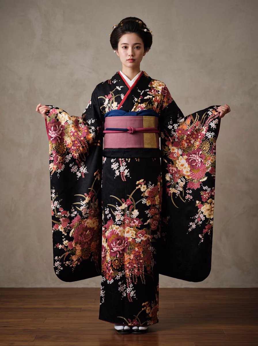 East Asian Kimono AI virtual try-on — Kimono 着物 fashion model photoshoot by VERA Fashion AI