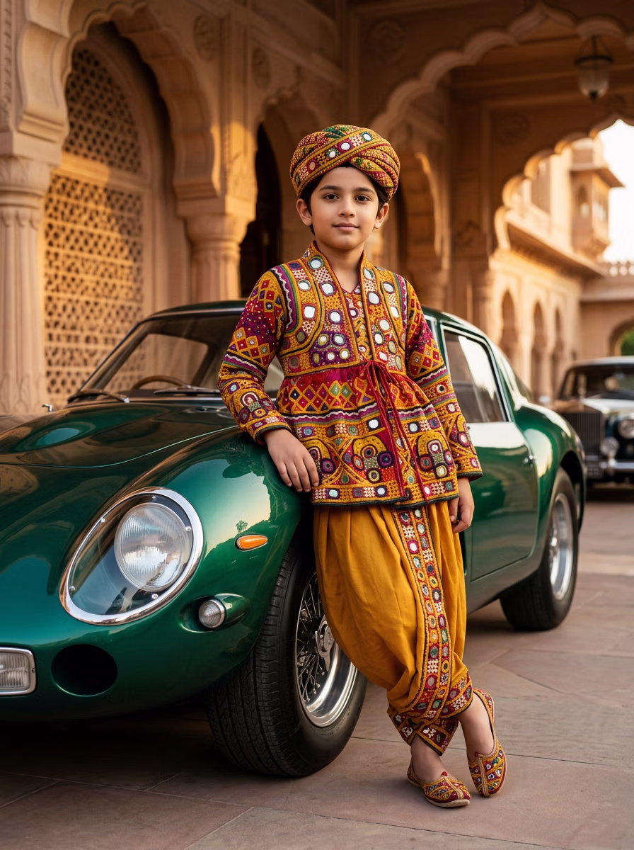 Indian Men's Kediyu AI fashion photoshoot and virtual try-on gallery