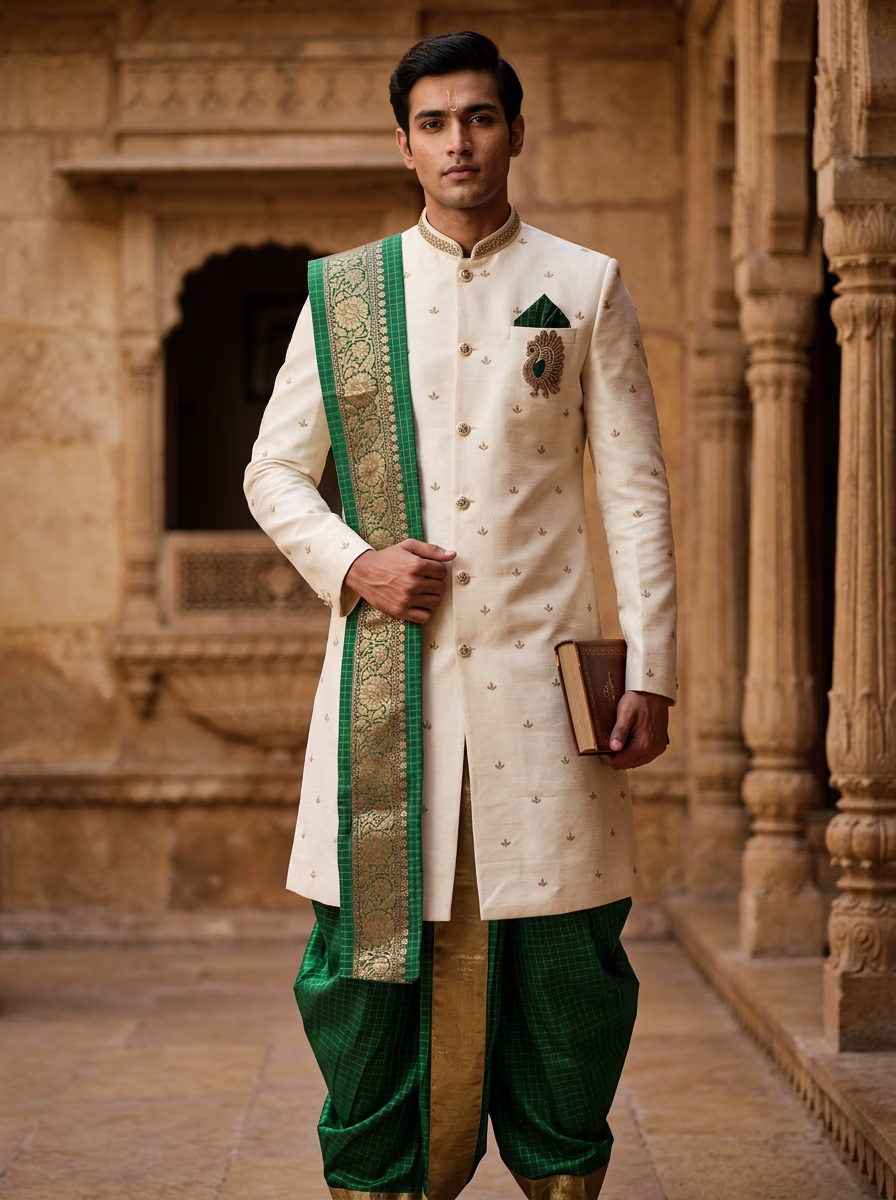 Indian Men's Kurta Dhoti AI fashion photoshoot and virtual try-on gallery