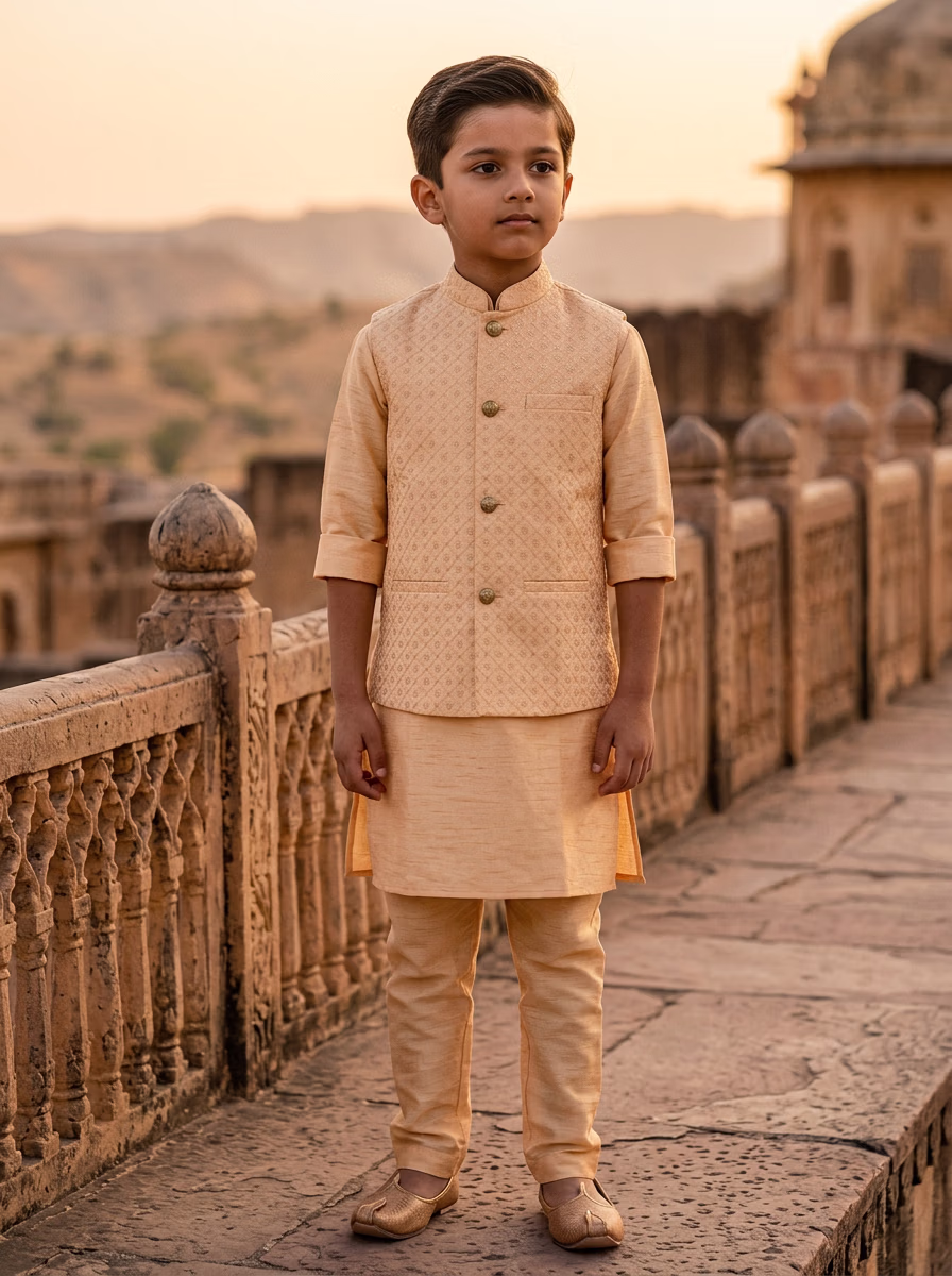 Indian Men's Kurta Pajama AI virtual try-on — Kurta Pajama Indian Athics Taditional Kids fashion model photoshoot by VERA Fashion AI