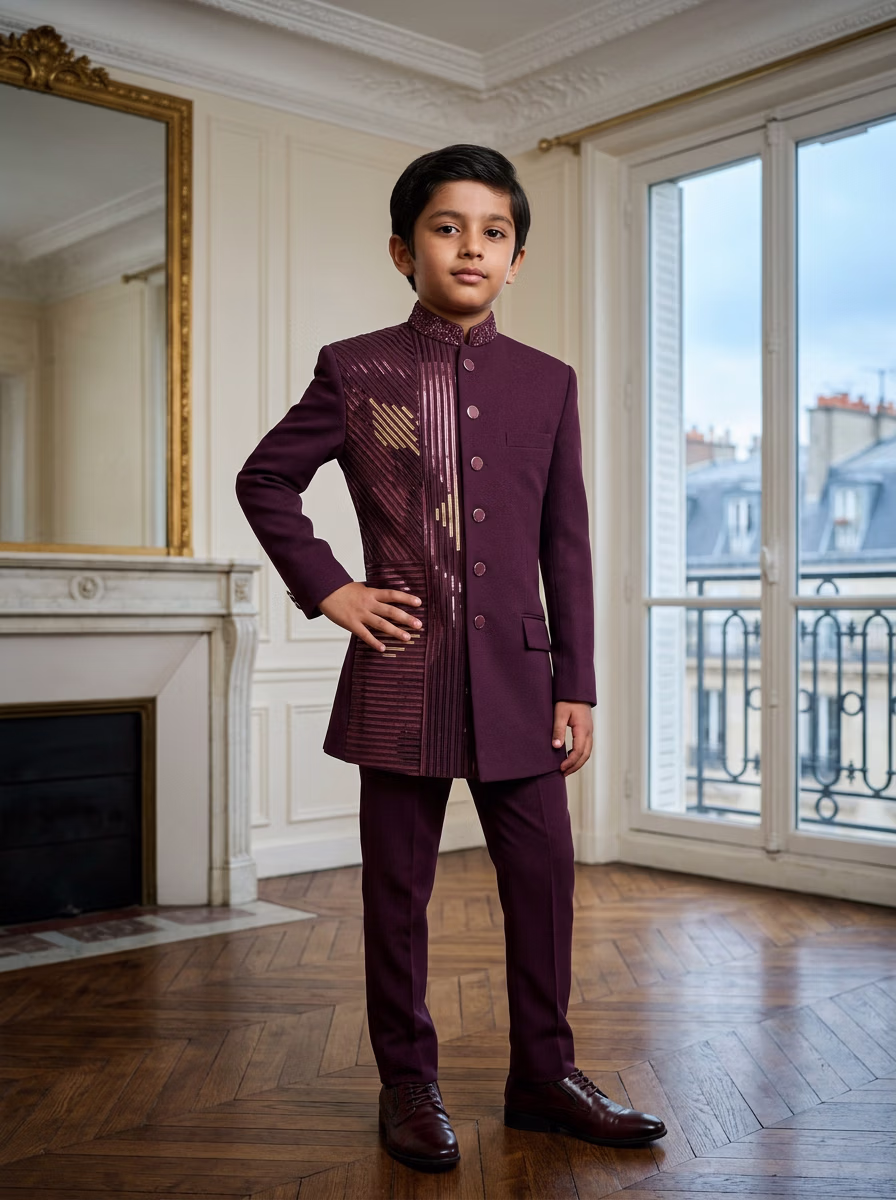 Indian Men's Sherwani AI virtual try-on — Sherwani Indian Ethnic Traditional Kids fashion model photoshoot by VERA Fashion AI