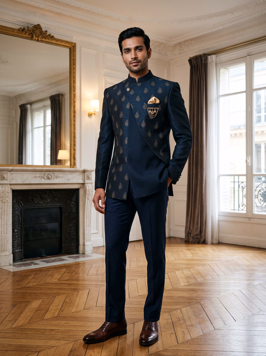 Indian Men's Sherwani AI virtual try-on — Sherwani Indian Ethnic Traditional Men fashion model photoshoot by VERA Fashion AI
