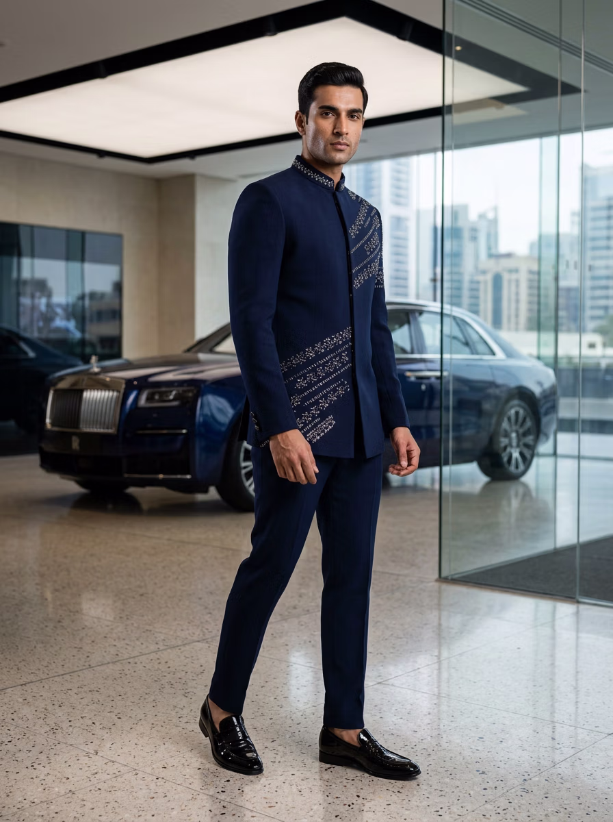 Indian Men's Sherwani AI virtual try-on — Sherwani Indian Ethnic Traditional fashion model photoshoot by VERA Fashion AI