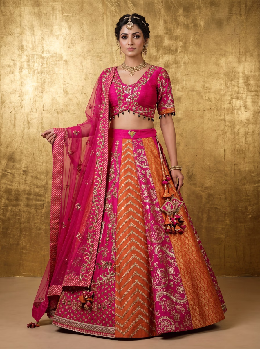 Indian Women's Lehenga Choli AI fashion photoshoot and virtual try-on gallery