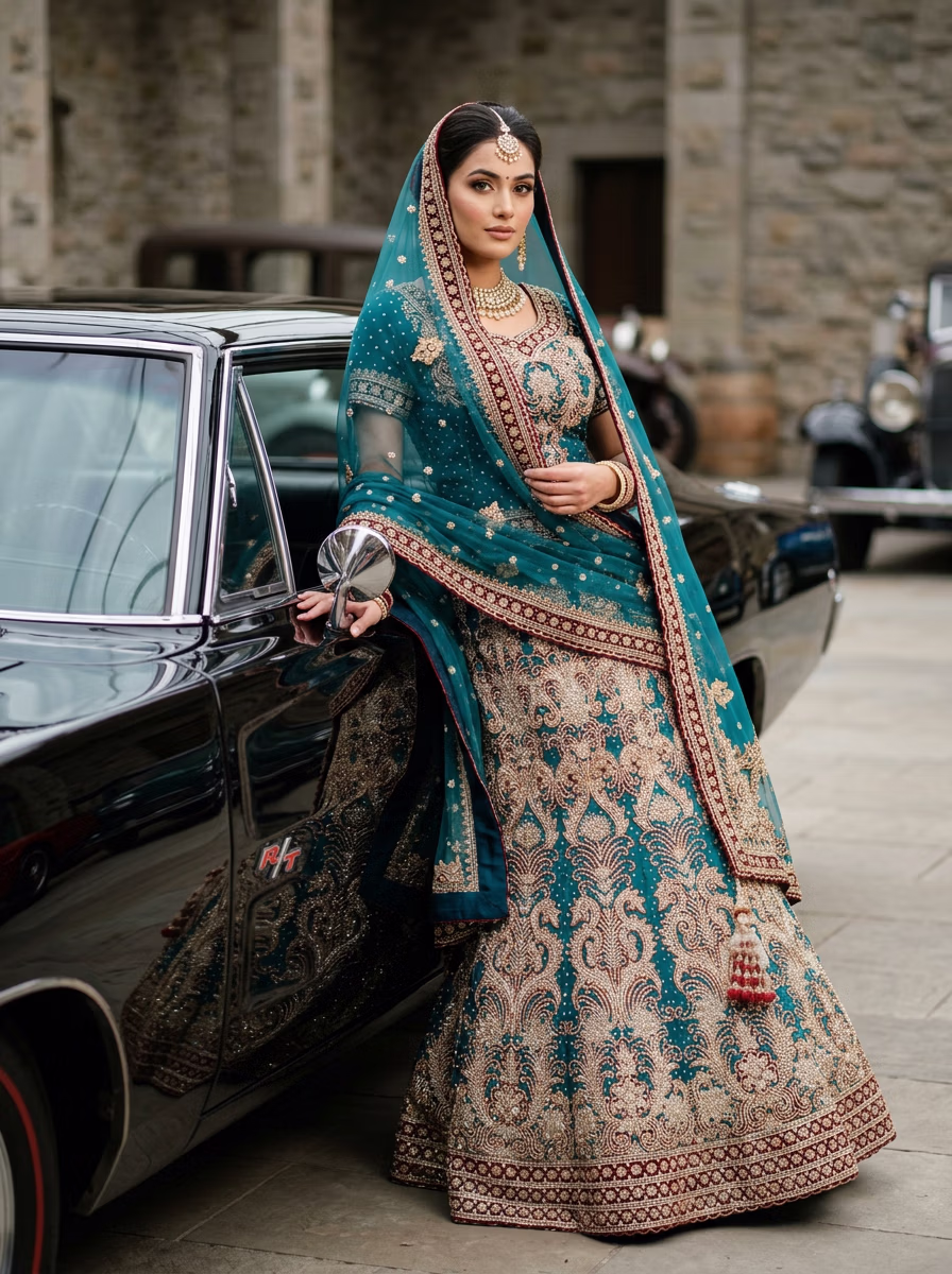 Indian Women's Lehenga Choli AI virtual try-on — Chaniya Choli Wedding Lehenga Choli fashion model photoshoot by VERA Fashion AI