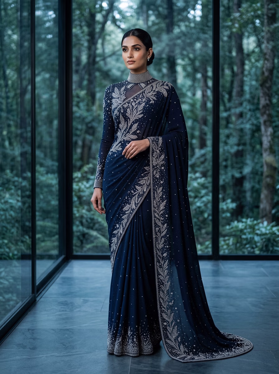 Indian Women's Saree AI virtual try-on — Saree fashion model photoshoot by VERA Fashion AI