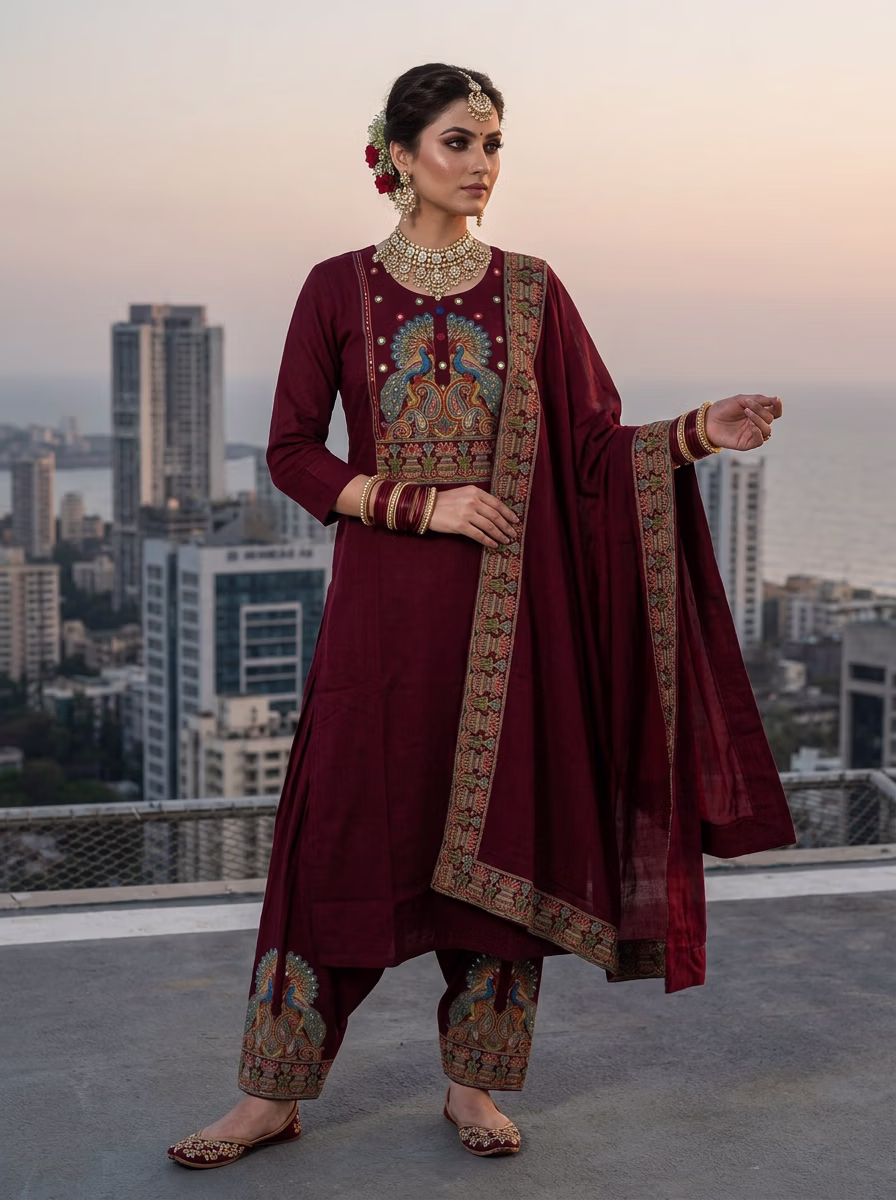 Indian Women's Suit Salwar AI fashion photoshoot and virtual try-on gallery