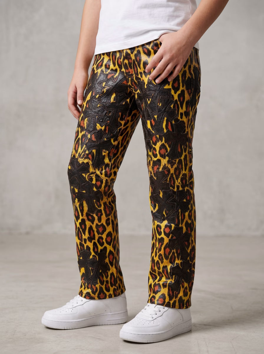 Girls' Bottom Wear AI virtual try-on — Kids Girls Lathear Pants fashion model photoshoot by VERA Fashion AI