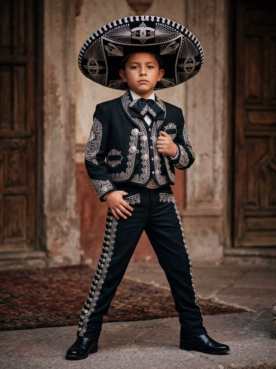 Mexican Ethnic Traditional Wear AI virtual try-on — Mexican Ethnic Traditional Kids fashion model photoshoot by VERA Fashion AI