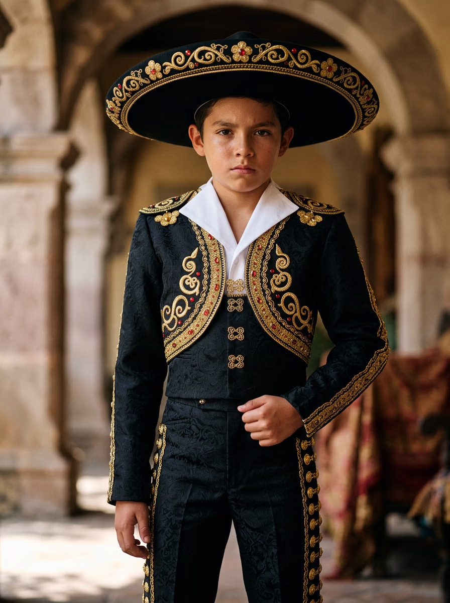 Mexican Ethnic Traditional Wear AI virtual try-on — Mexican Ethnic Traditional Kids fashion model photoshoot by VERA Fashion AI