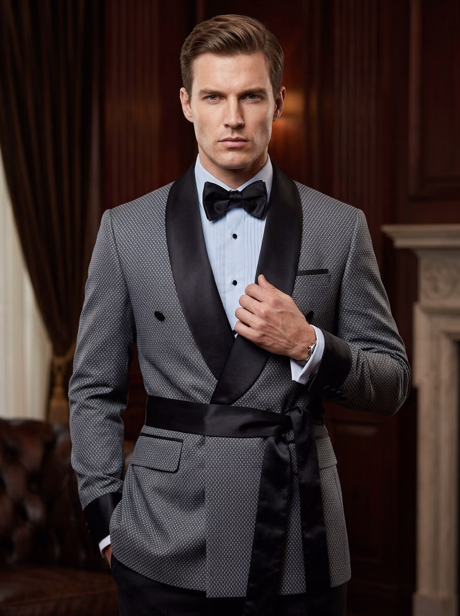 Suit and Tuxedo Suit AI virtual try-on — Professional Tuxedo Suit Business Man fashion model photoshoot by VERA Fashion AI