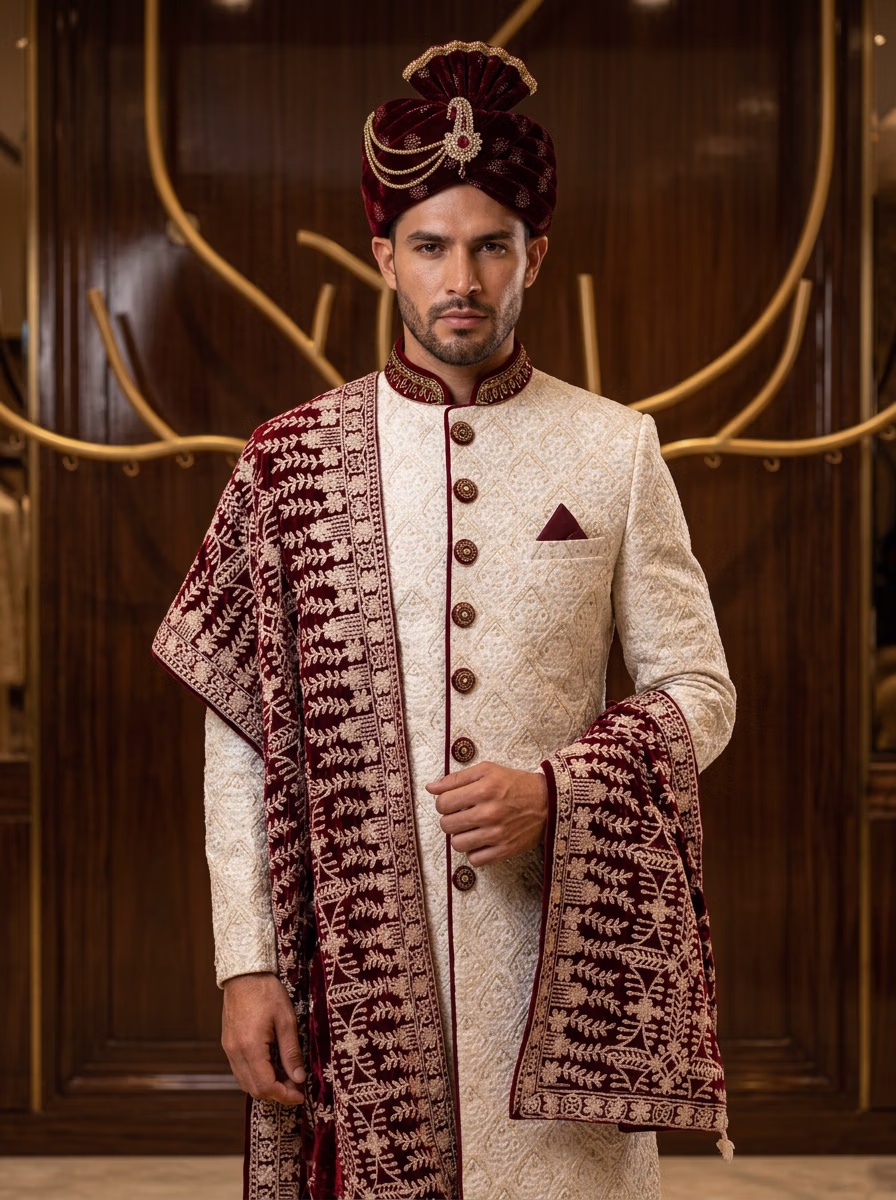 Weddings Wear AI virtual try-on — Wedding Groom India Groom fashion model photoshoot by VERA Fashion AI