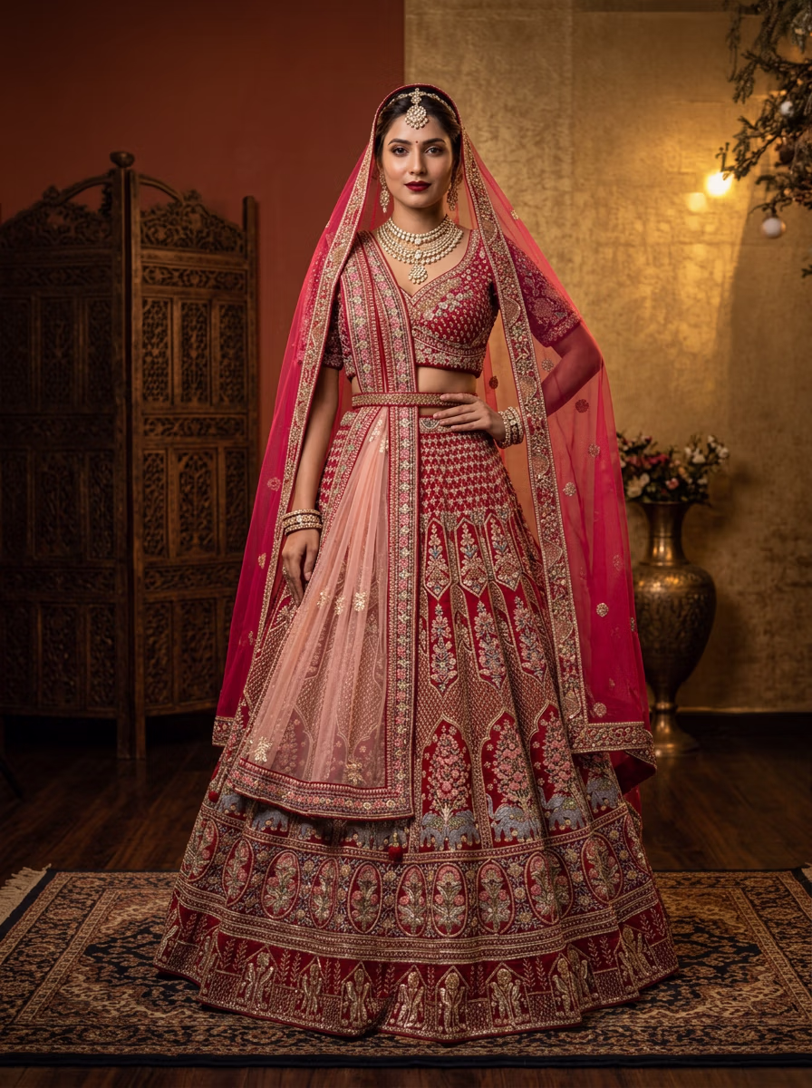 Weddings Wear AI virtual try-on — Wedding Indian Bridal Dulhan fashion model photoshoot by VERA Fashion AI