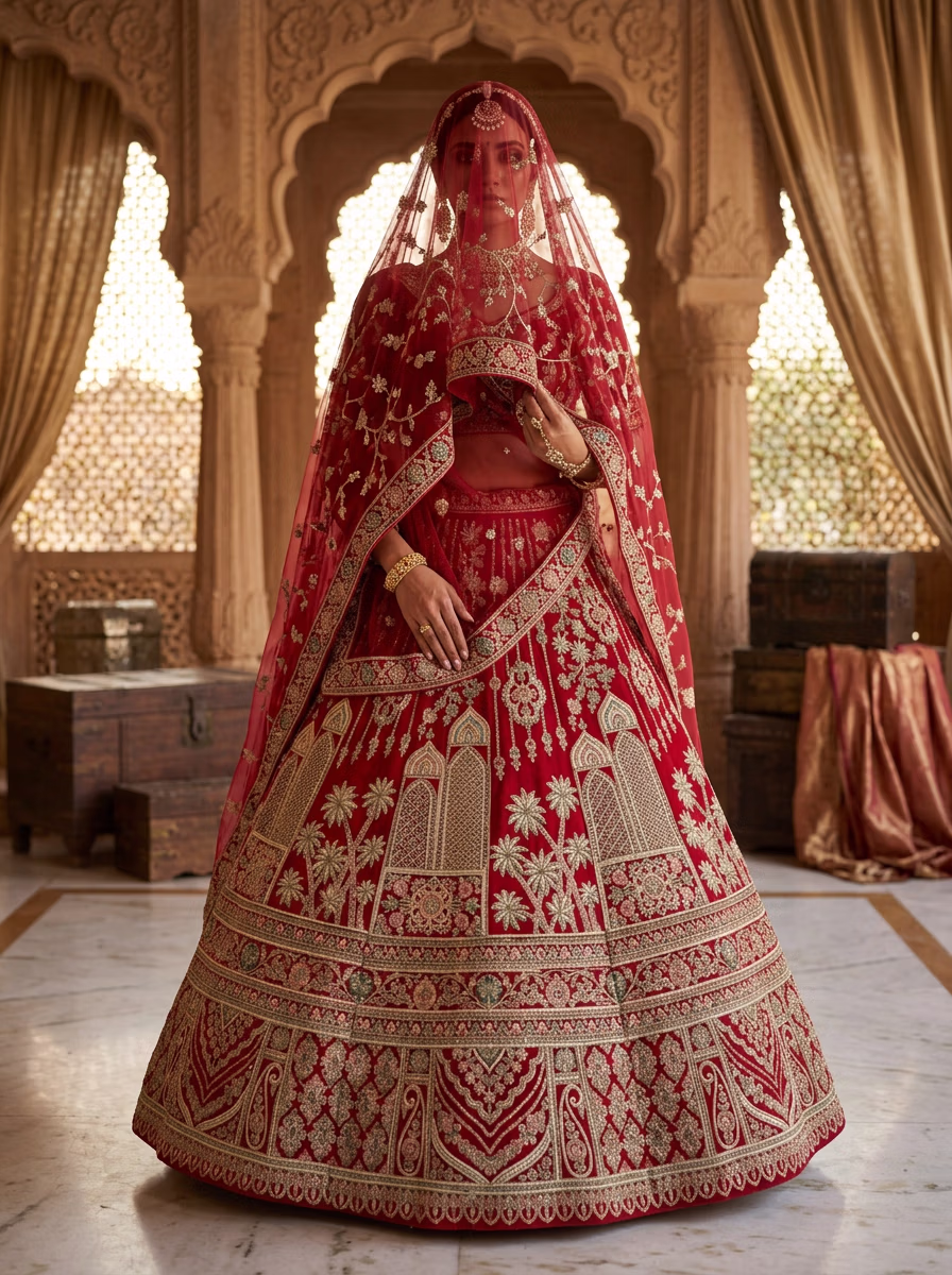 Weddings Wear AI virtual try-on — Wedding Indian Bridal Dulhan fashion model photoshoot by VERA Fashion AI