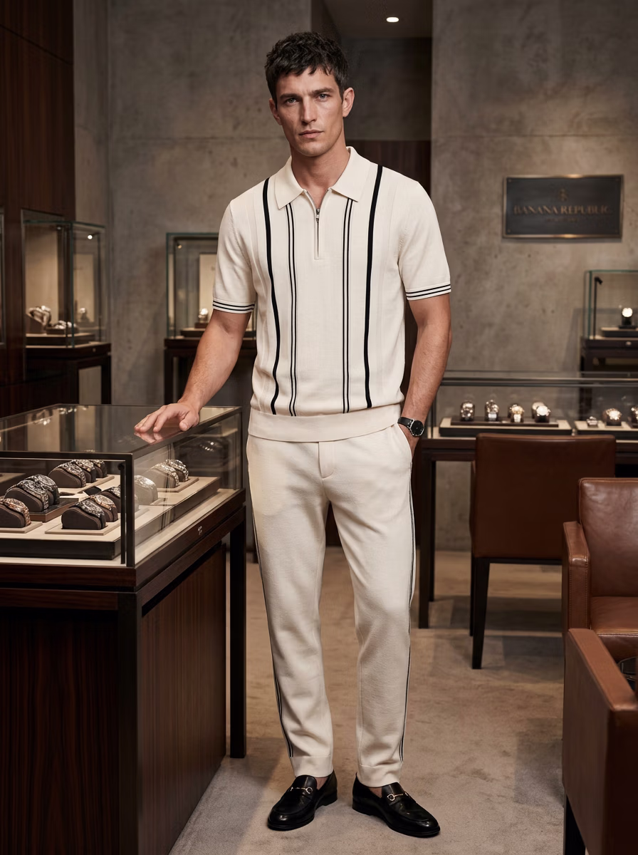 Men's Polo T-Shirts for Men AI fashion photoshoot and virtual try-on gallery
