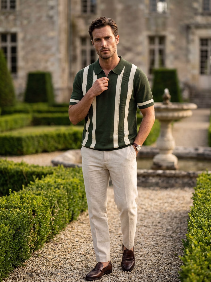 Men's Polo T-Shirts for Men AI virtual try-on — Professional Casual Western Casual Polo Tshits Man fashion model photoshoot by VERA Fashion AI