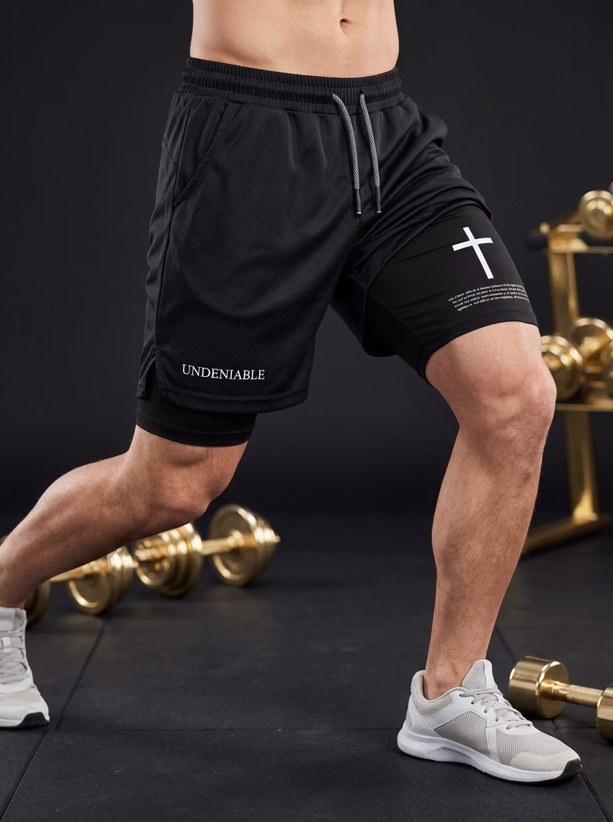 Men's Shorts for Men AI virtual try-on — Gym Track Shorts Man fashion model photoshoot by VERA Fashion AI