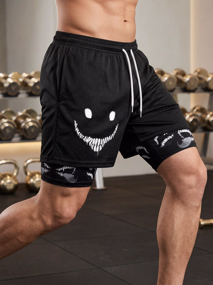 Men's Shorts for Men AI virtual try-on — Gym Track Shorts Man fashion model photoshoot by VERA Fashion AI