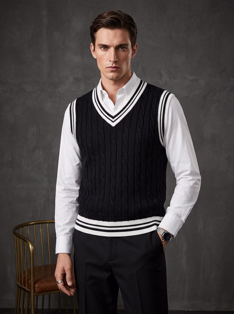 Men's Sweater for Man AI virtual try-on — Sweaters Mean Sweaters fashion model photoshoot by VERA Fashion AI