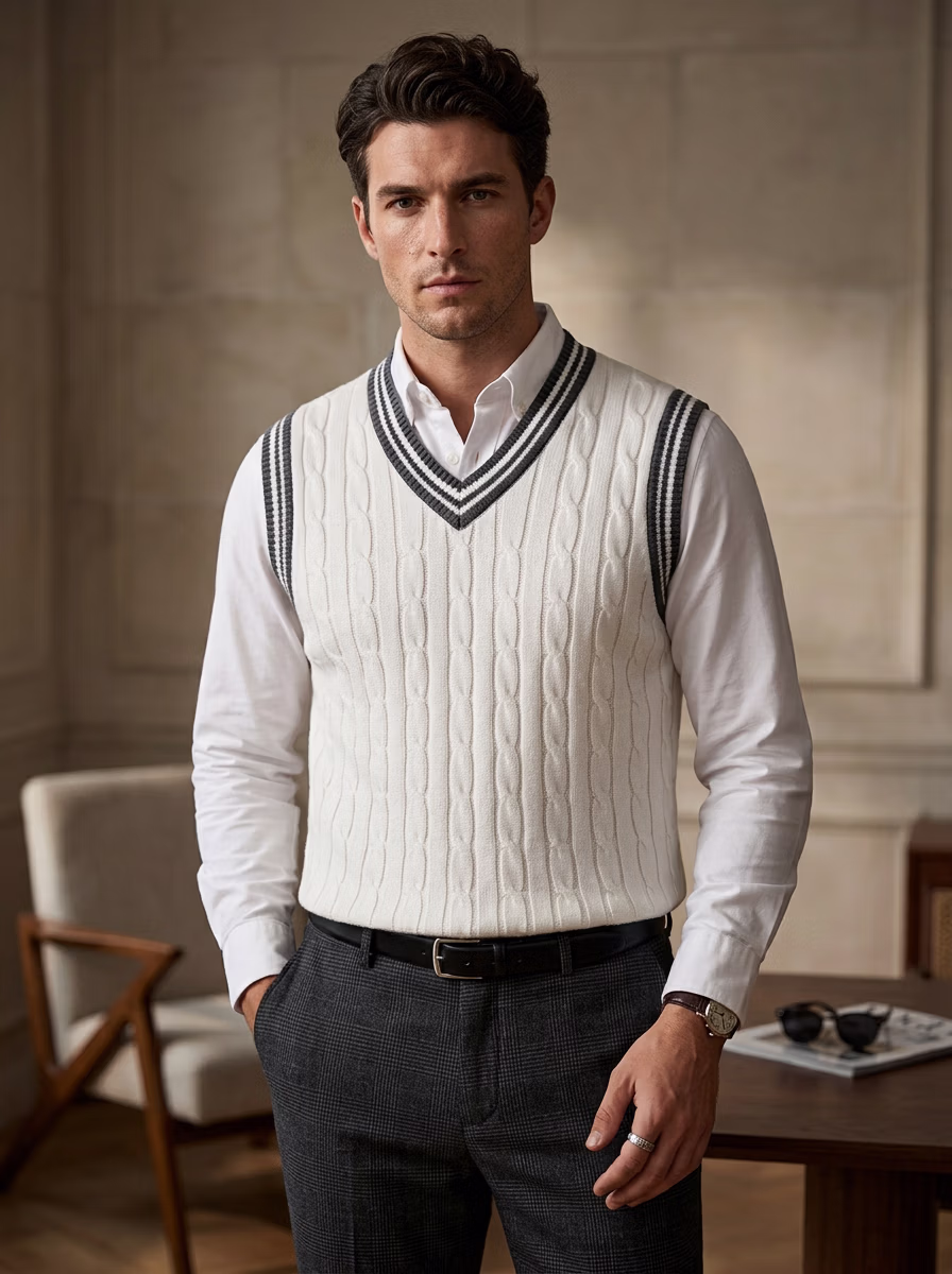 Men's Sweater for Man AI virtual try-on — Sweaters Mean Sweaters fashion model photoshoot by VERA Fashion AI