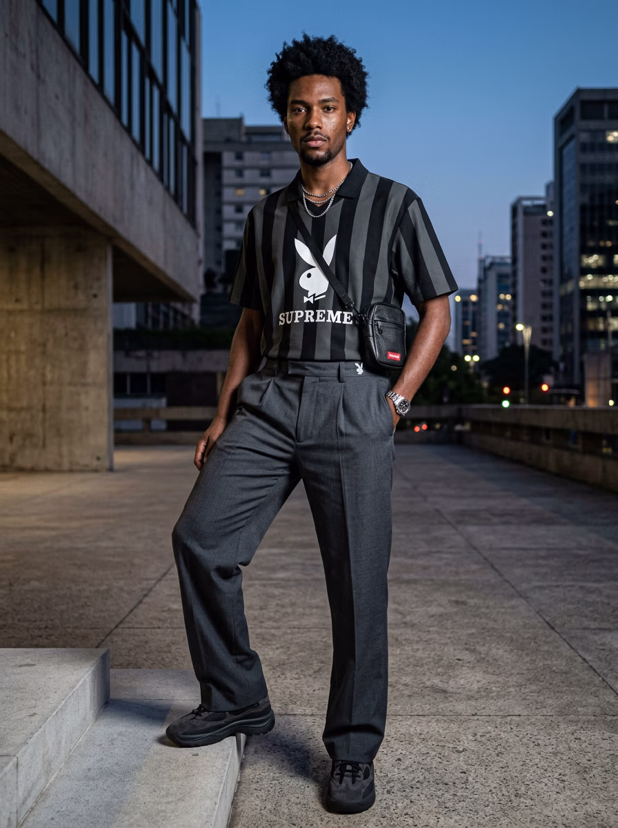 Men's T-Shirt for Men AI fashion photoshoot and virtual try-on gallery