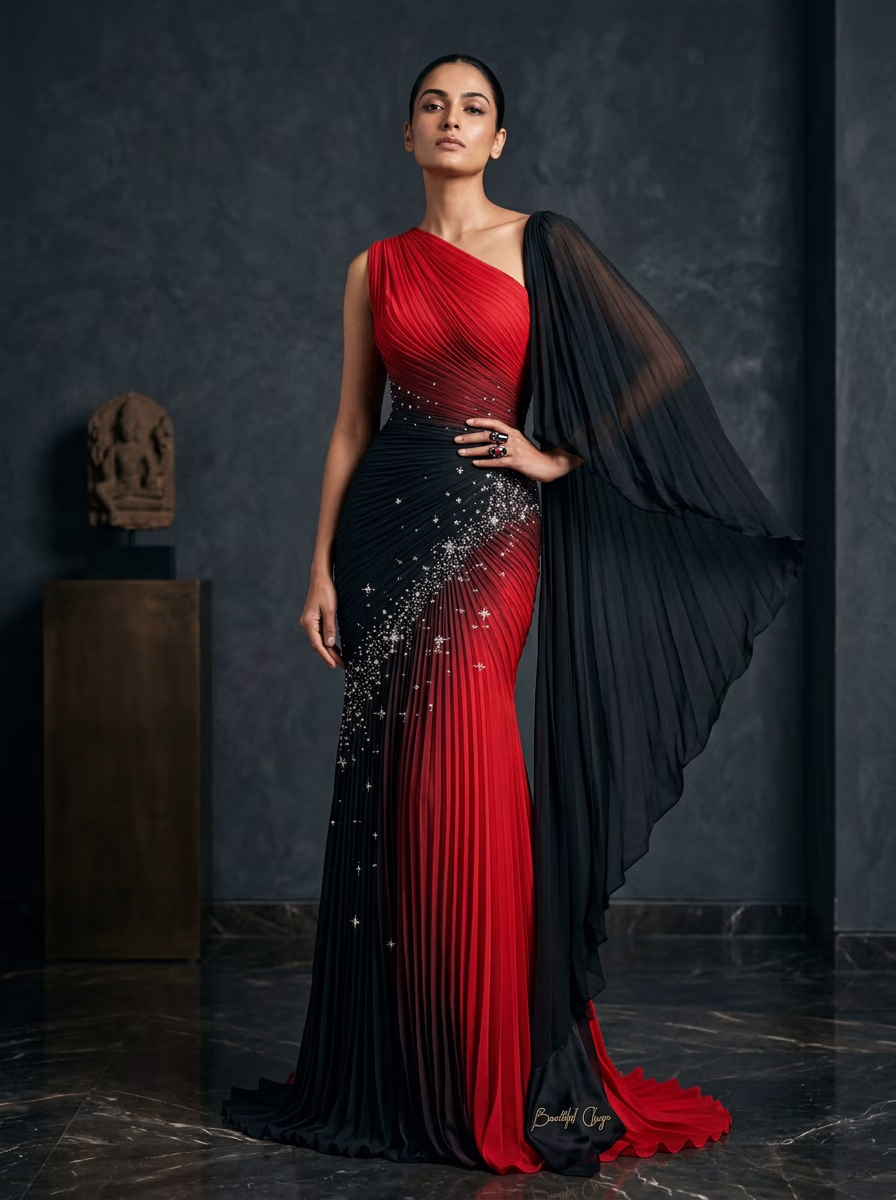 Women's Gown AI virtual try-on — Designer Gown Women fashion model photoshoot by VERA Fashion AI