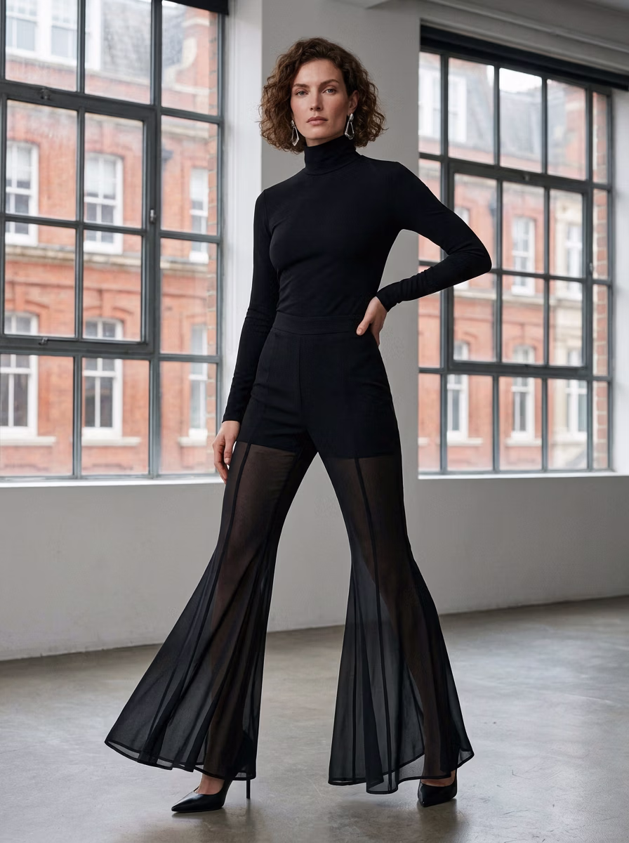 Women's Pants AI virtual try-on — Women's Designer Pants fashion model photoshoot by VERA Fashion AI