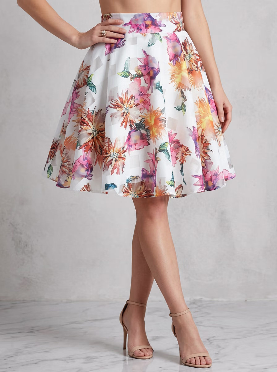 Women's Skirts AI virtual try-on — Women's Cotton Short Skirt fashion model photoshoot by VERA Fashion AI